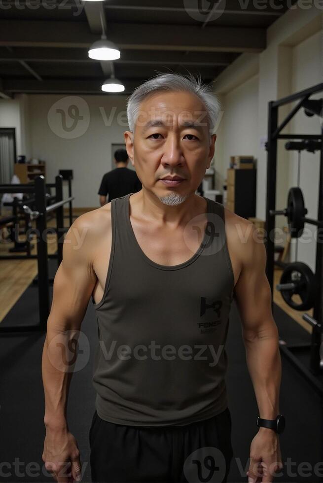old man in gym photo