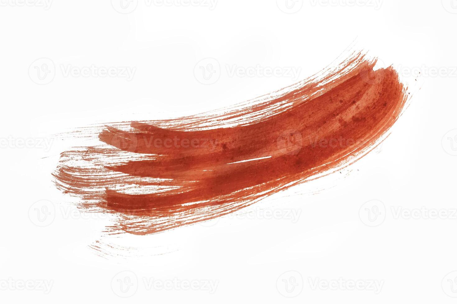Abstract red watercolor brush stroke on white background. Textured design photo