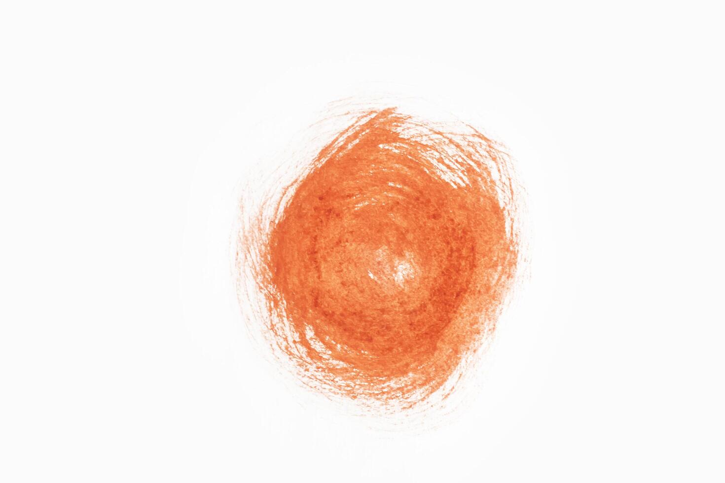 Abstract swirling red brush stroke on white background. Ink splash. photo