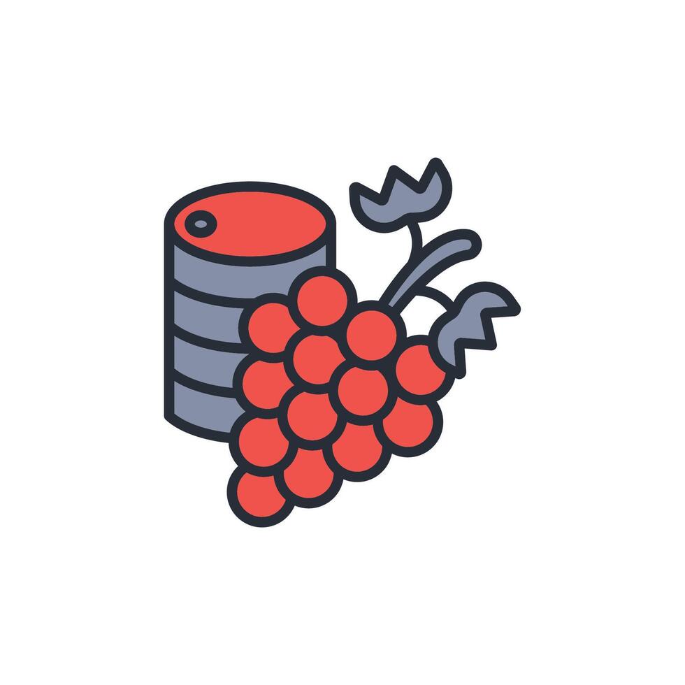 wine barrel icon. .Editable stroke.linear style sign for use web design,logo.Symbol illustration. vector