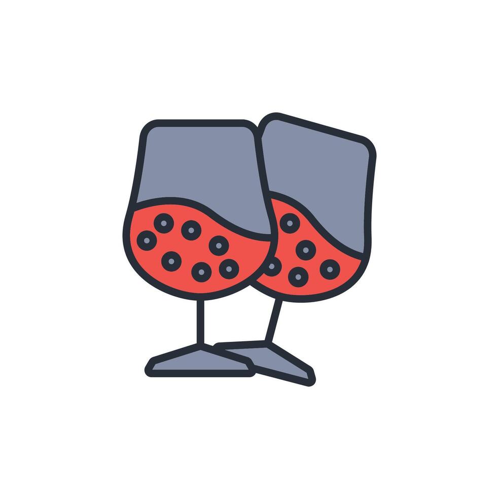 sparkling wine icon. .Editable stroke.linear style sign for use web design,logo.Symbol illustration. vector