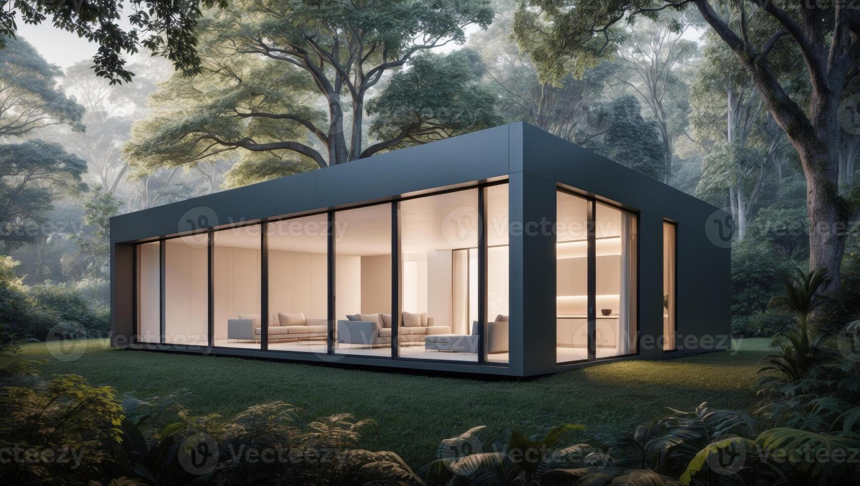 A modern house in the woods photo