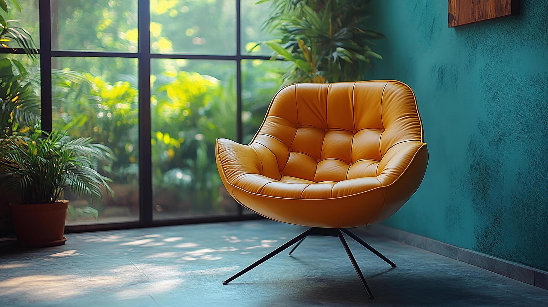 A chair in front of a window photo