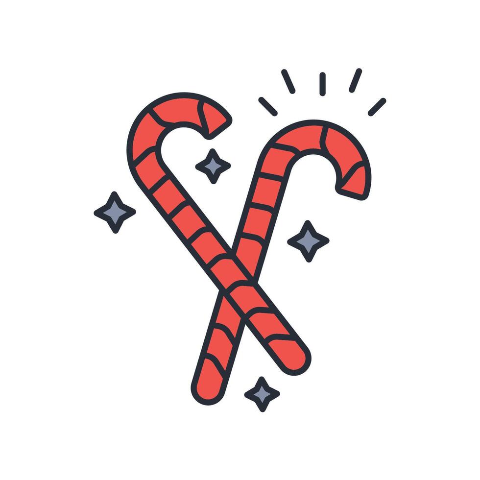 candy cane icon. .Editable stroke.linear style sign for use web design,logo.Symbol illustration. vector