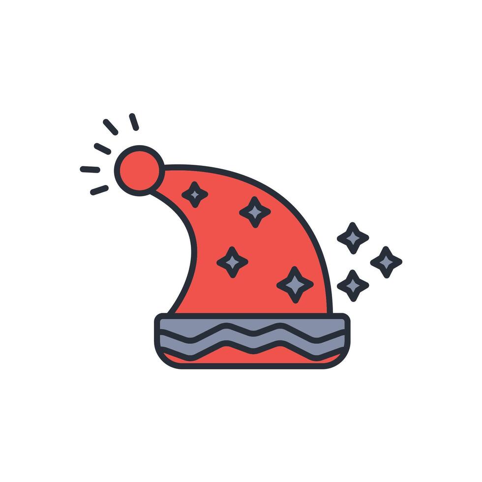Christmas hat icon. .Editable stroke.linear style sign for use web design,logo.Symbol illustration. vector