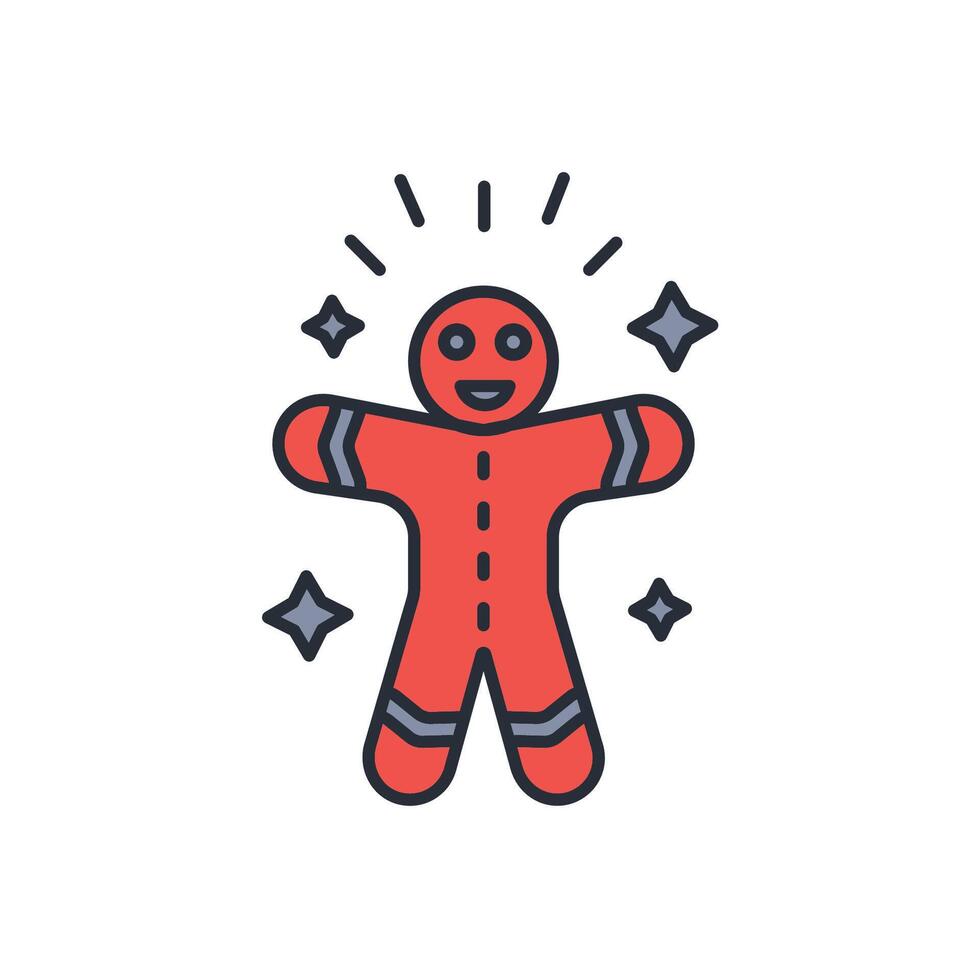 Gingerbread icon. .Editable stroke.linear style sign for use web design,logo.Symbol illustration. vector