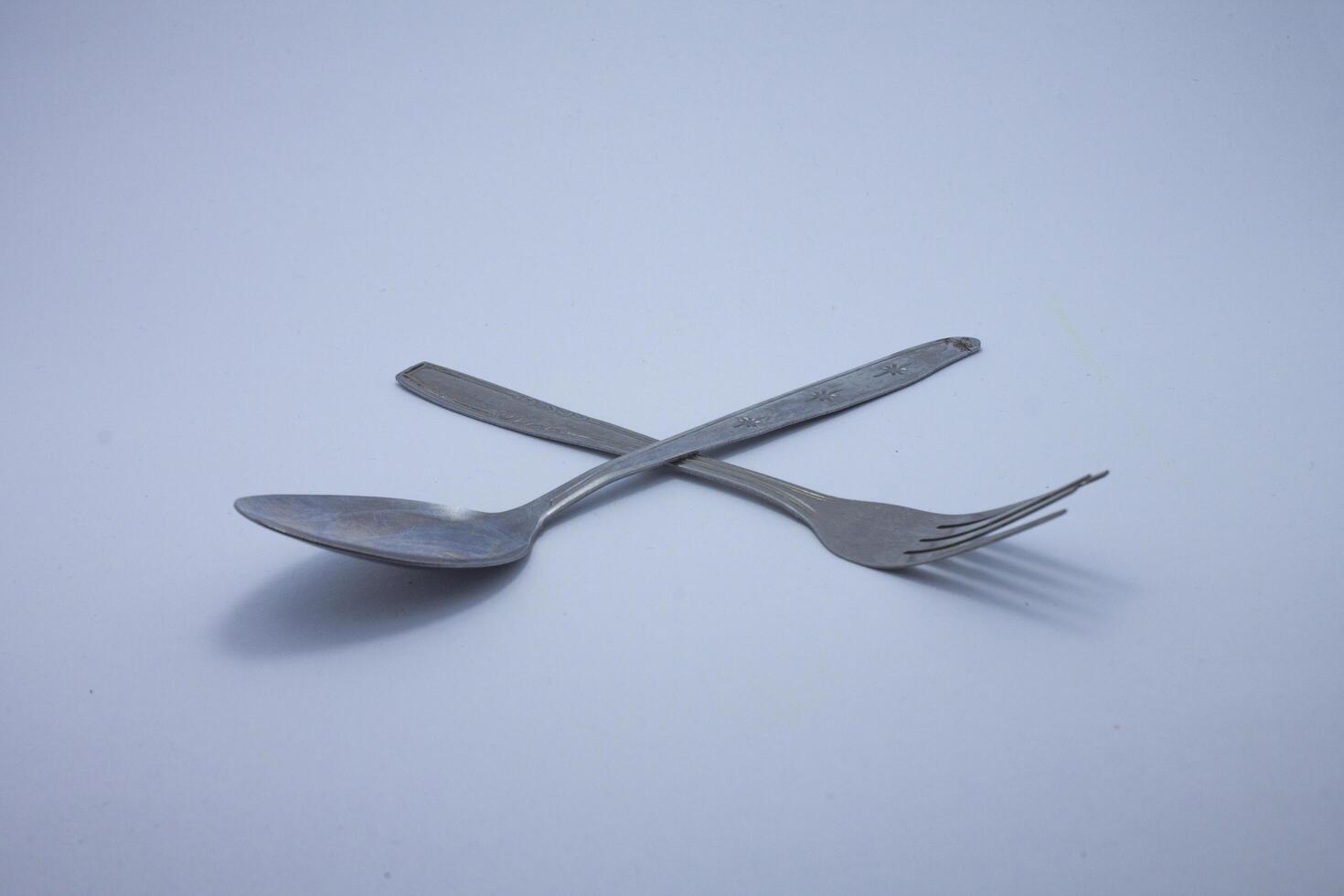 isolated spoon and fork photo
