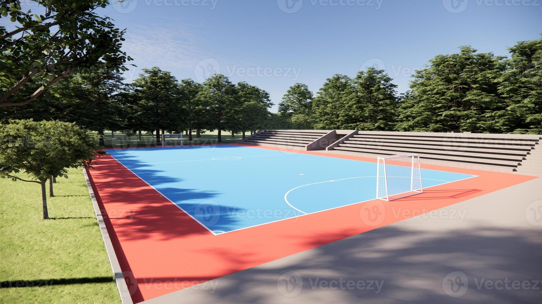 corner view of futsal futsal court at public space photo