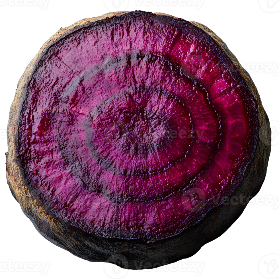 Beetroot slice , top view, flat lay design, isolated on transparent background. Fresh red beet slice with vibrant color and natural texture, perfect for food presentation and healthy recipes png