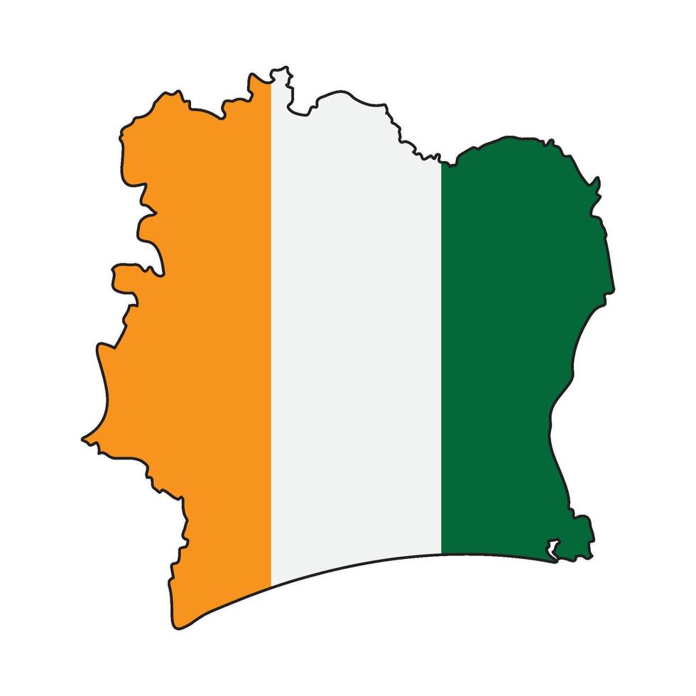 Ivory Coast region map icon design vector