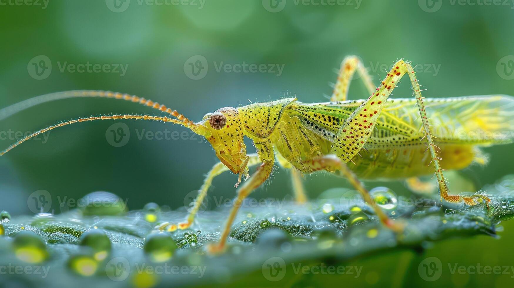 a close up of a grasshopper on a leaf photo