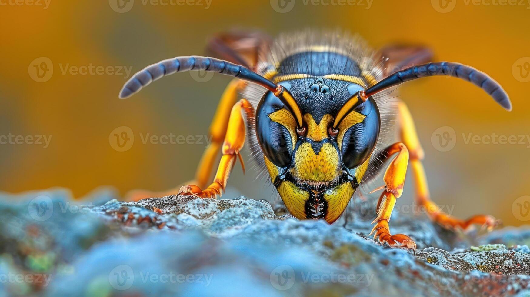 a close up of a bug on a rock photo