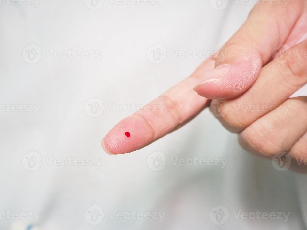 Healthcare and medical concept, The diabetic measures the level of glucose in the blood. photo