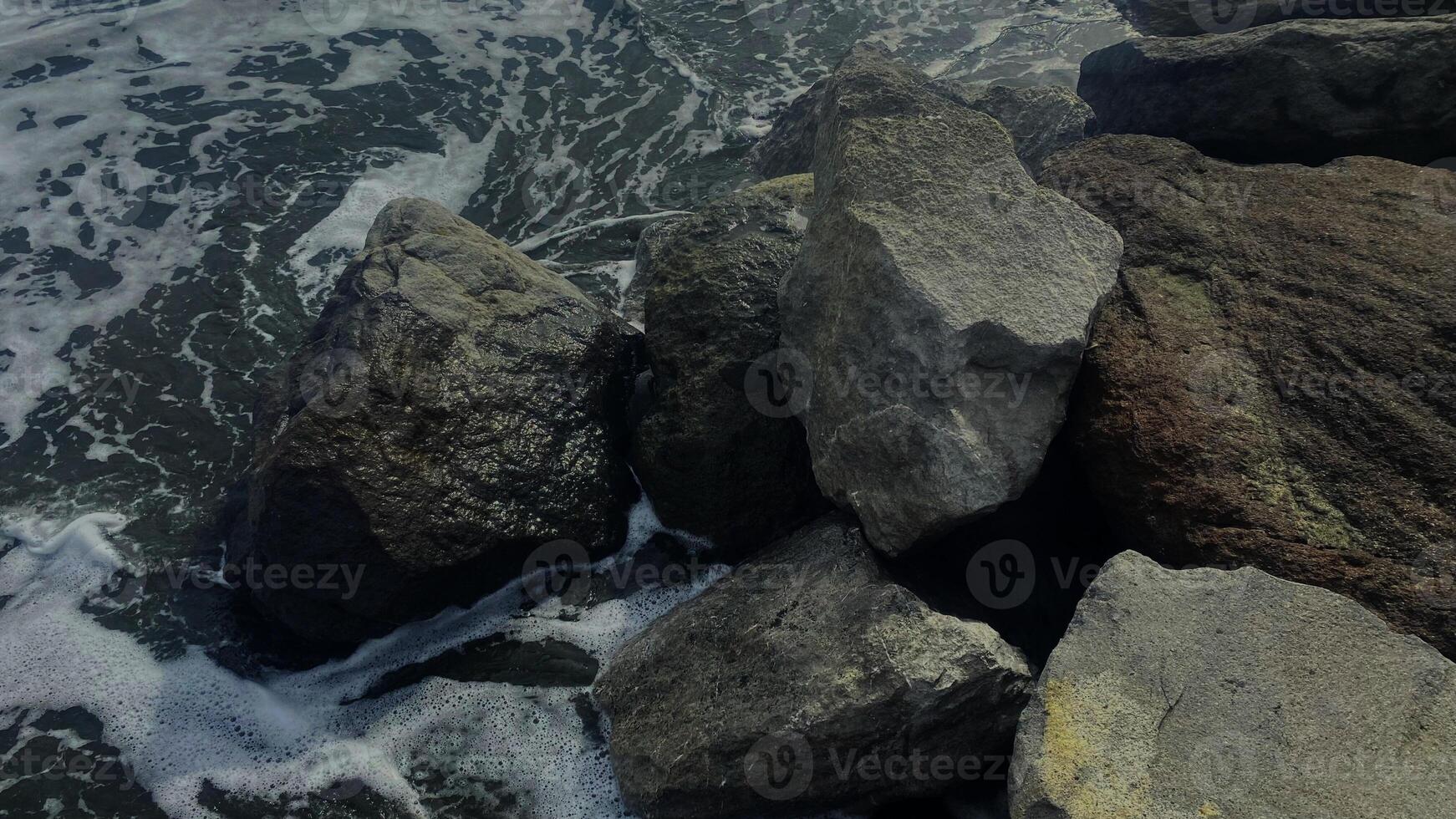 Ocean Waves Crashing on Rocks photo