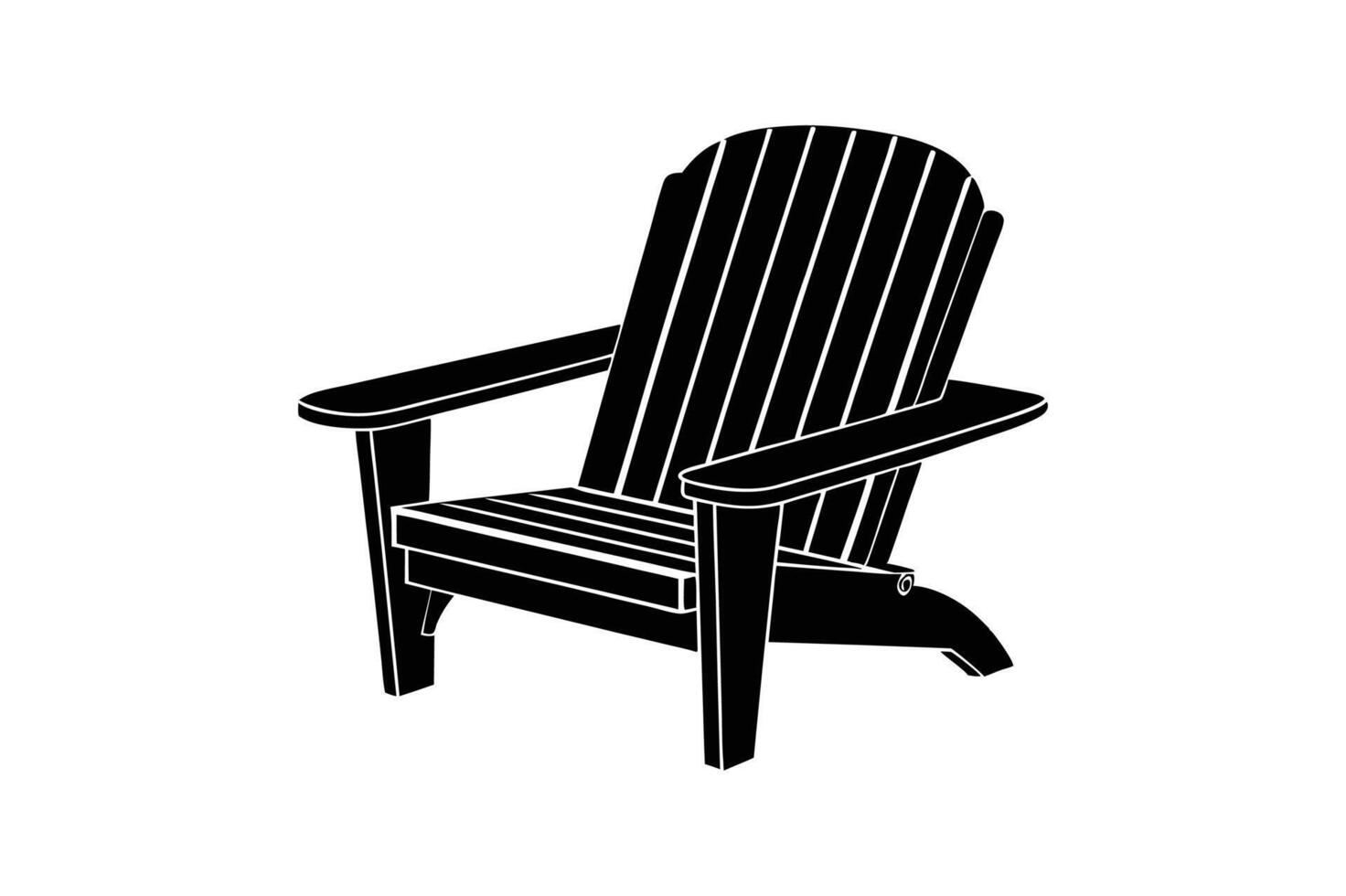 Detailed Adirondack Chair Silhouette Graphics for Designers vector