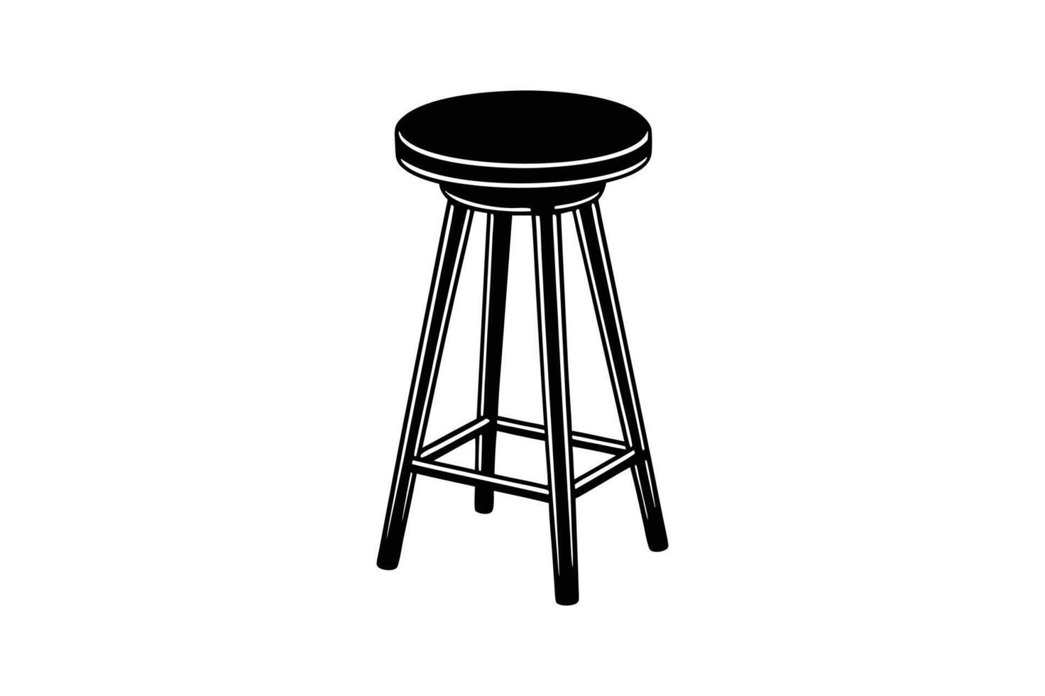 Modern and Classic Bar Stool Silhouettes vector