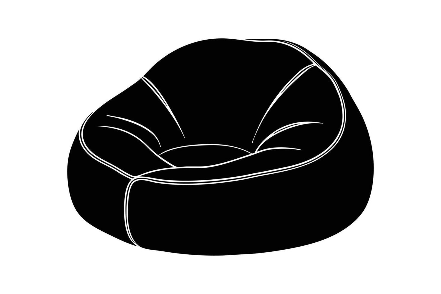Relaxation Redefined Stylish Bean Bag Chair Silhouettes vector
