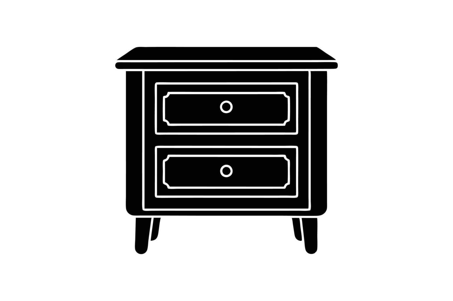 High-Quality Bedside Table Silhouette Graphics for Download vector