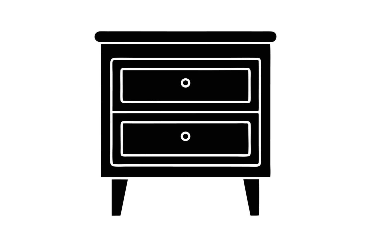 Elegant Bedside Table Silhouette for Home Decor Projects vector