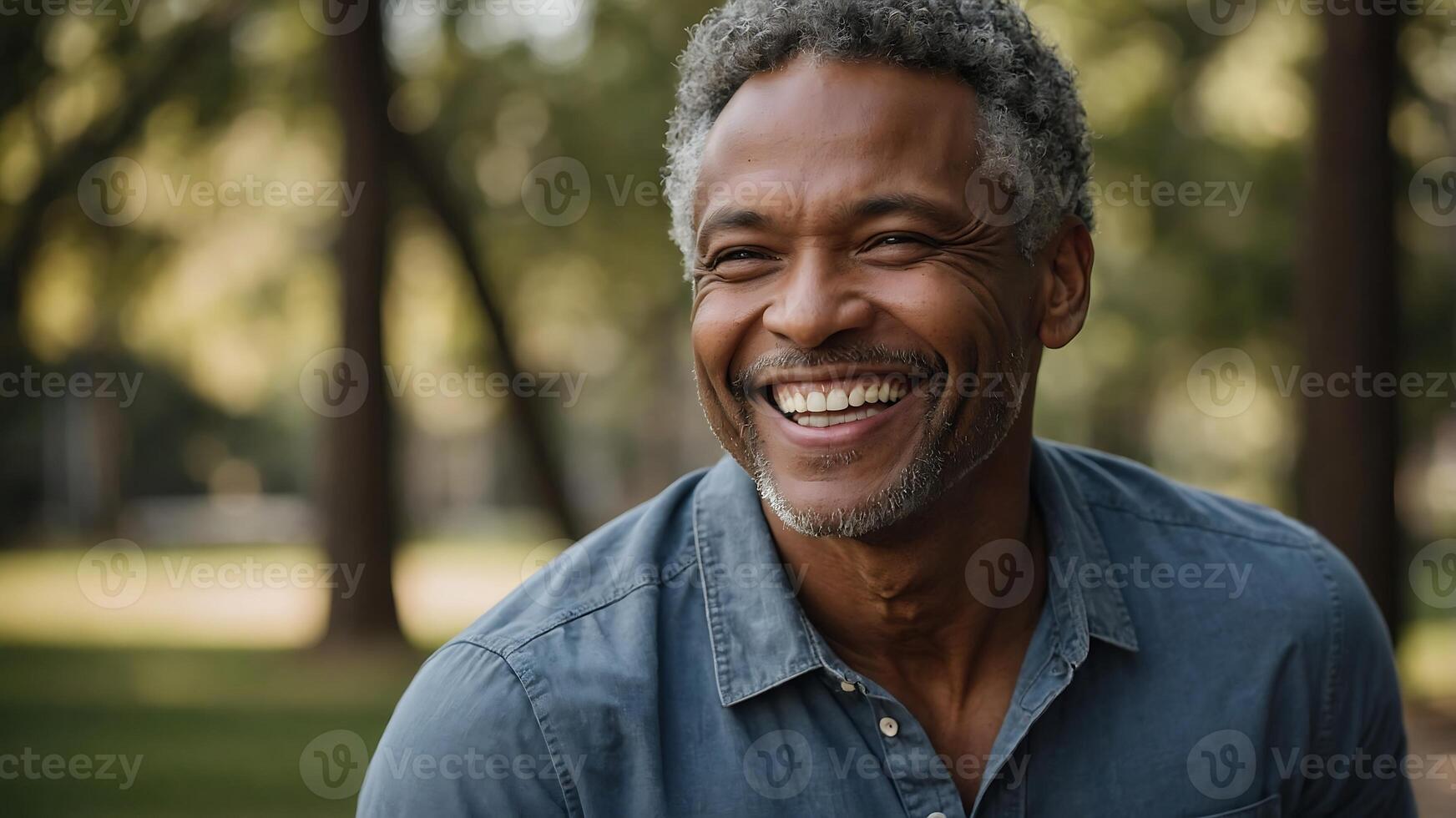 A smiling man in a park photo