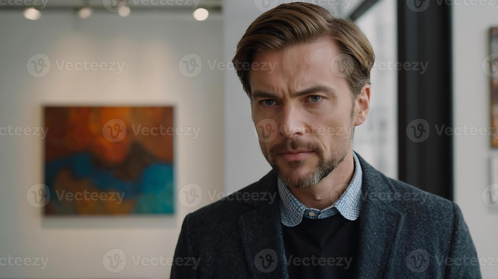 A man in a suit looks at the camera photo