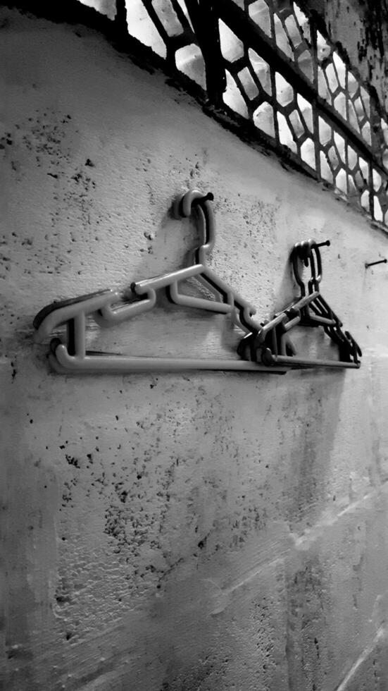 Monochrome photo background clothes hanger