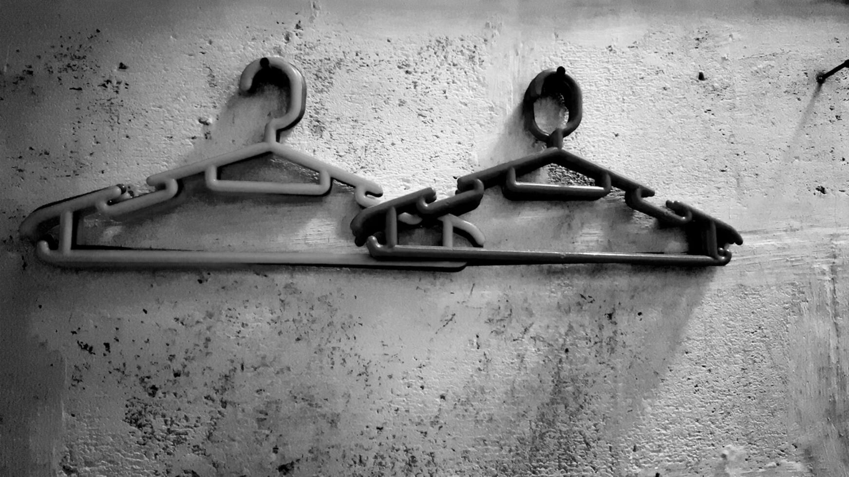 Monochrome photo background clothes hanger