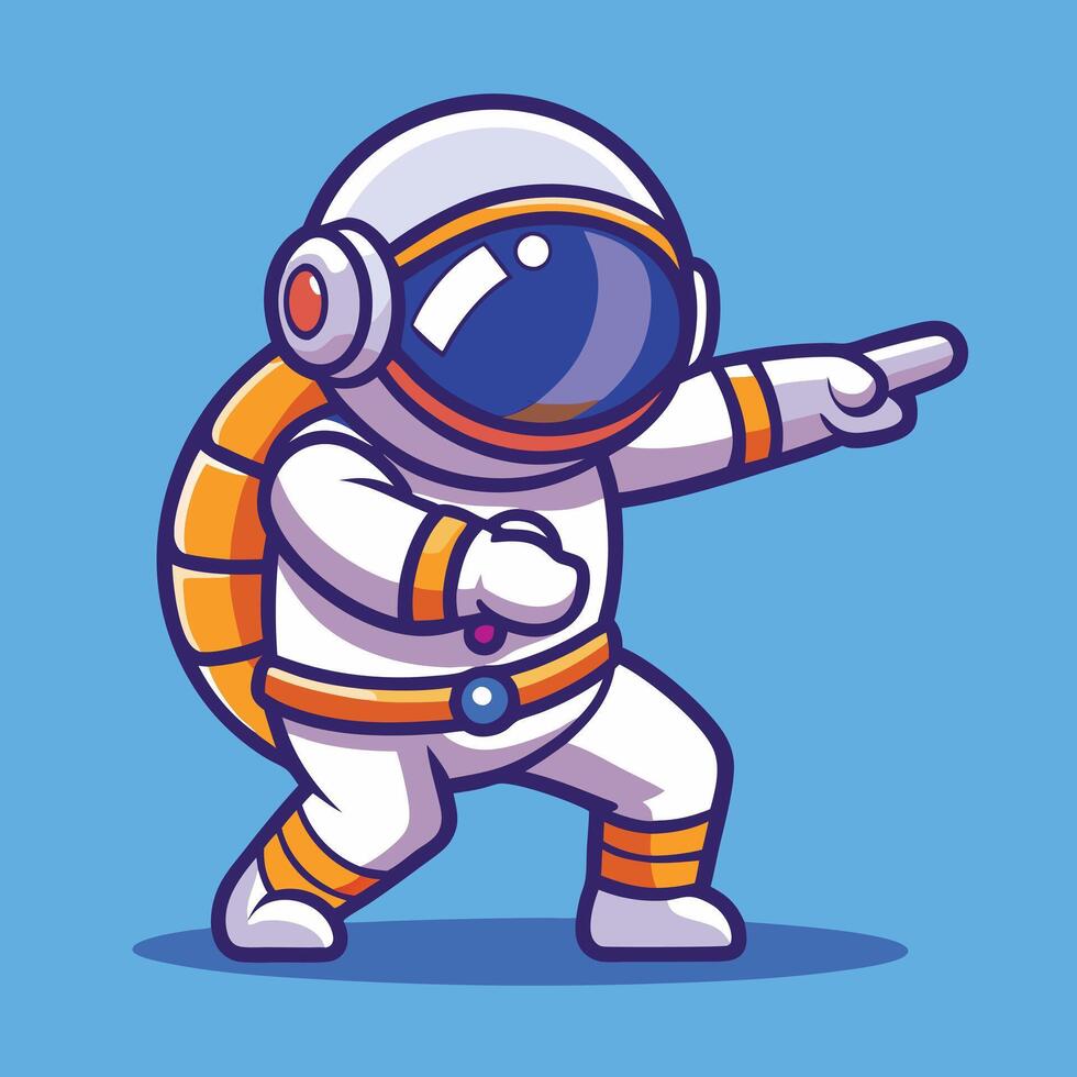 Astronaut Dabbing Cartoon Icon Illustration. Science Technology Icon Concept Isolated Premium . Flat Cartoon Style vector