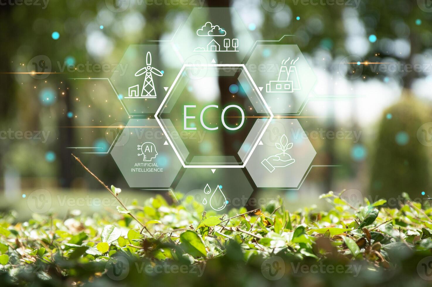Sustainable development and business operations based on renewable energy, eco concepts, green industries using renewable energy can limit global warming. photo