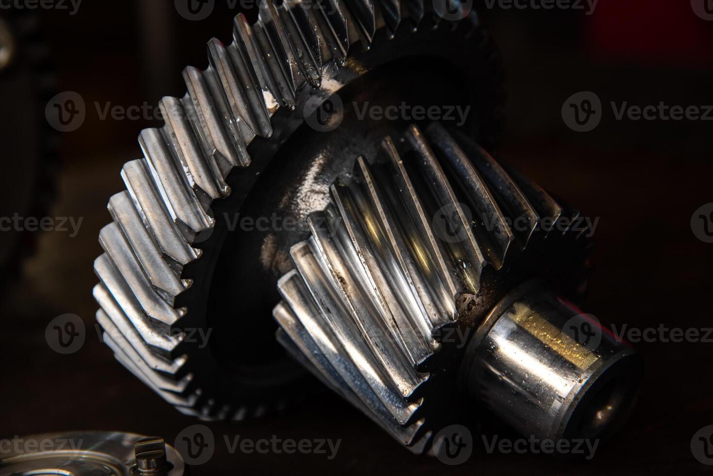 Input shaft removed from modern automatic transmission for future repairs photo