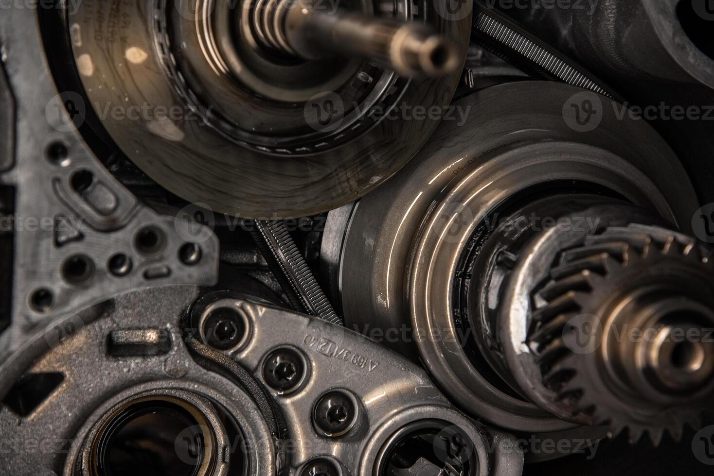 Modern automatic transmission, gearbox, dissasembled for repair photo