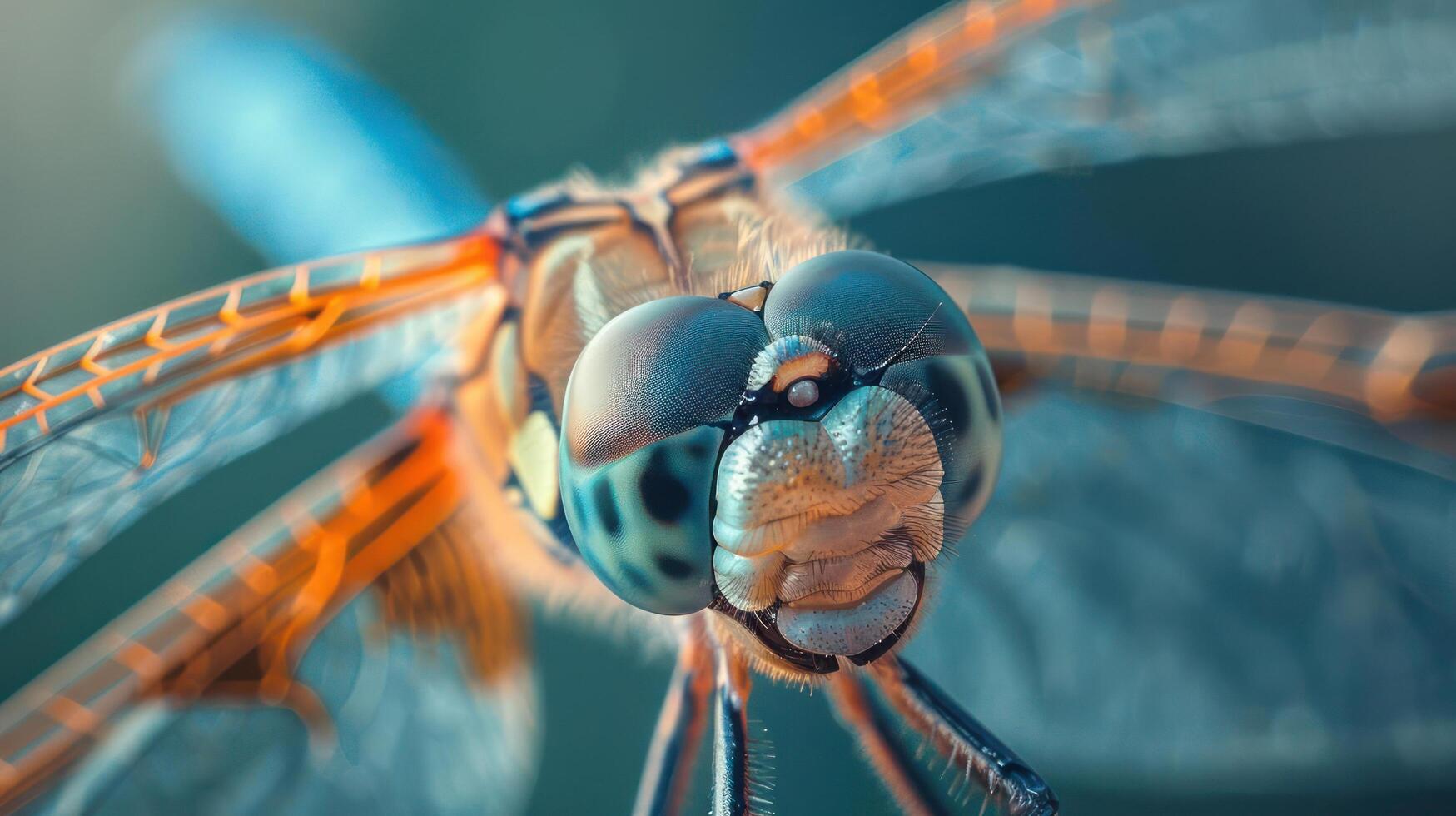 a close up view of a dragonfly's head photo