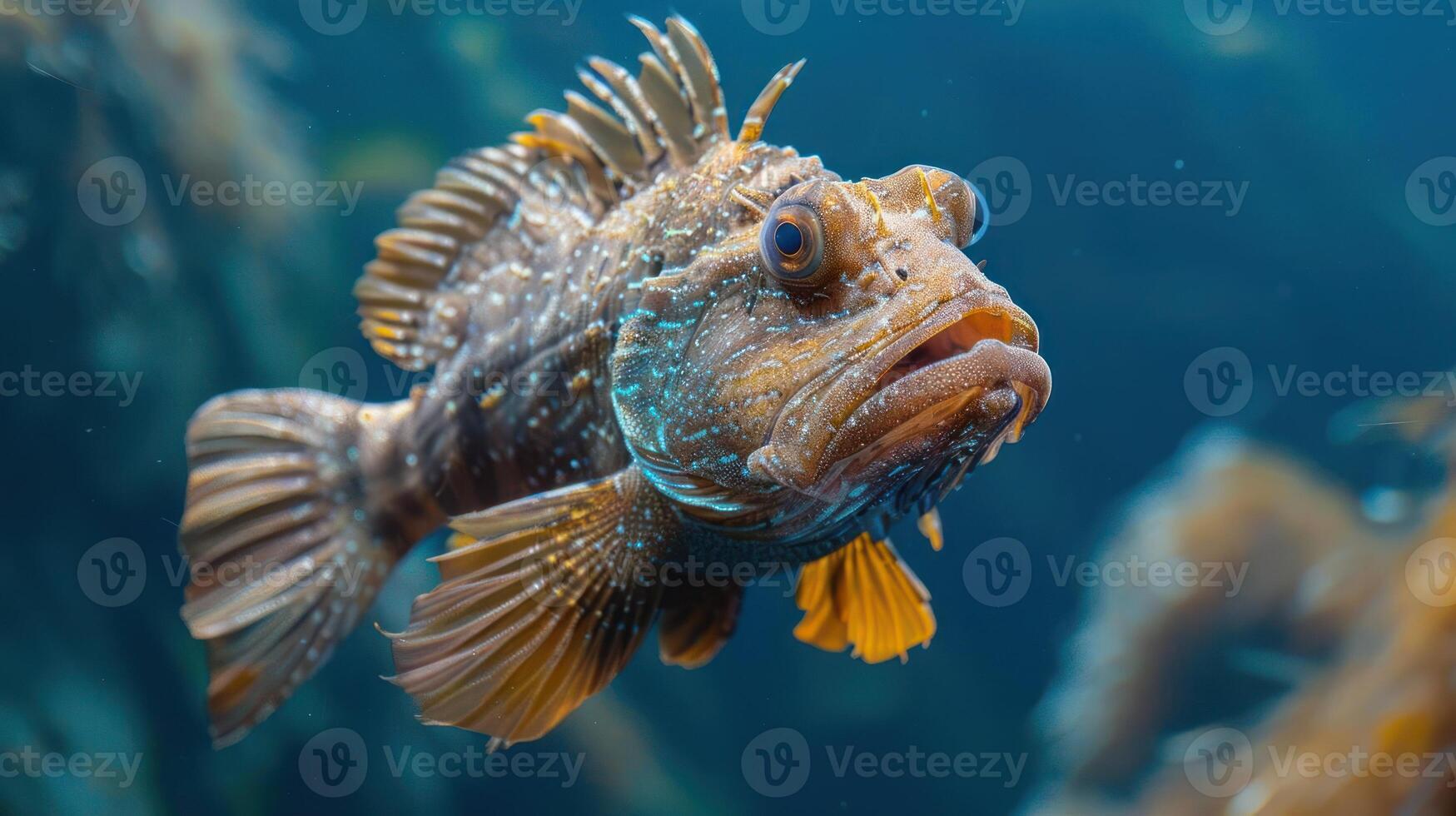 a close up of a fish in an aquarium photo