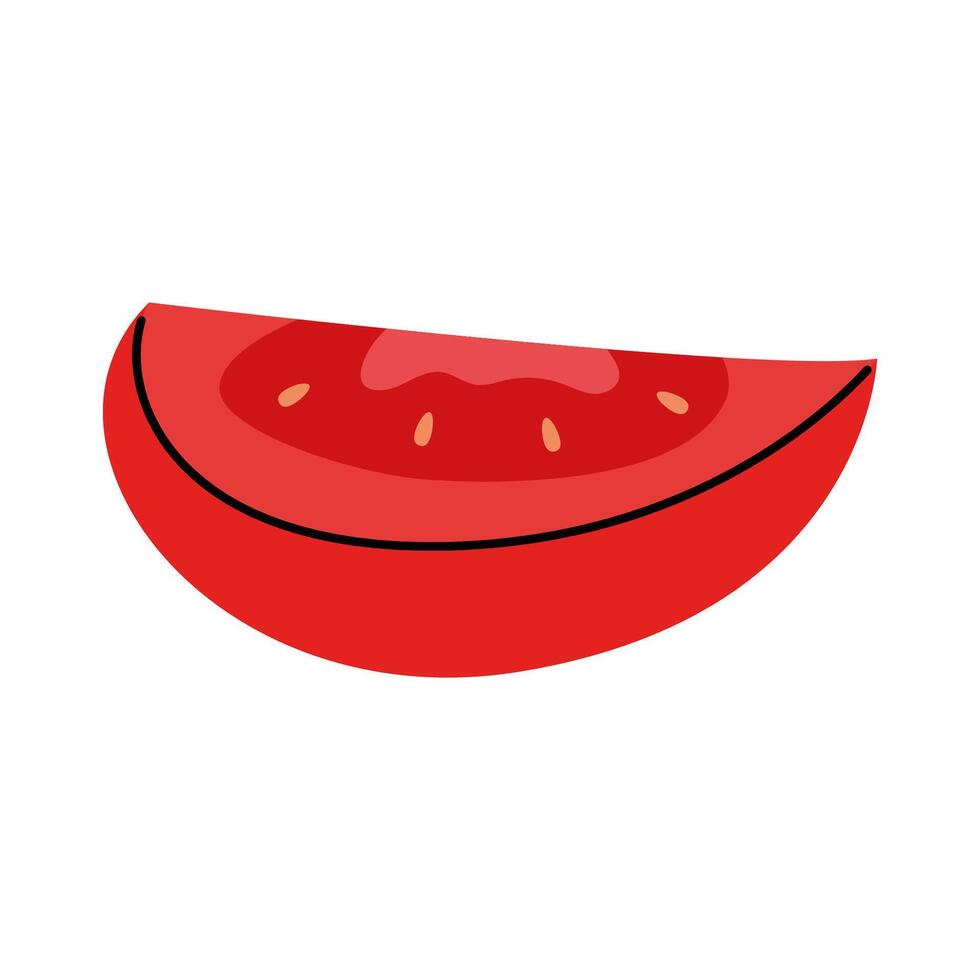 A delightful depiction of a tomato quarter, perfect for any culinary project vector