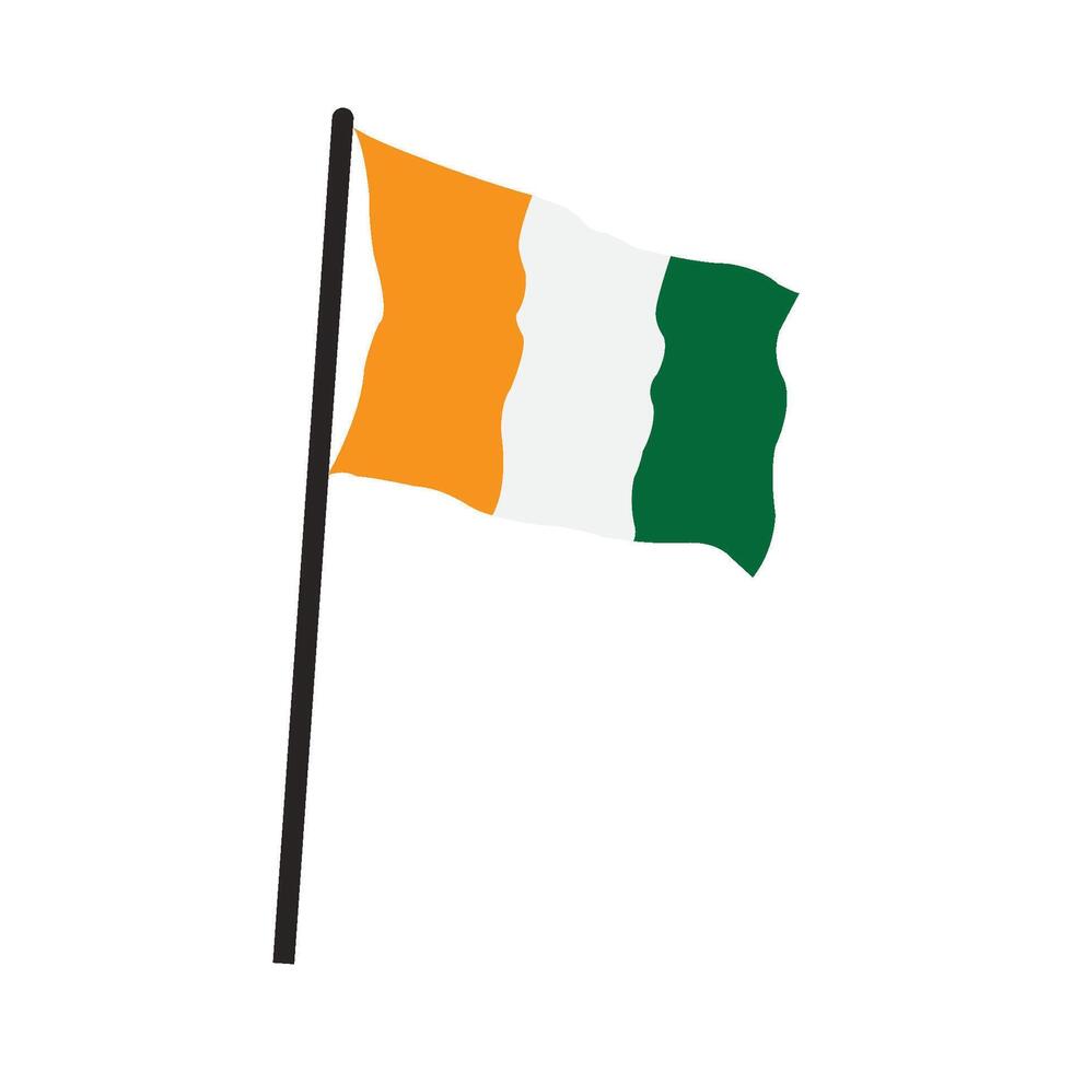 Ivory Coast country flag vector
