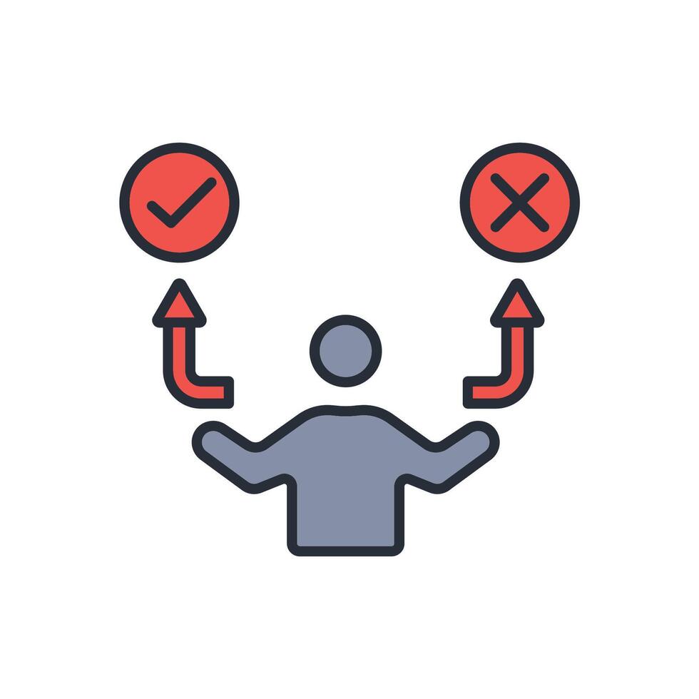 Decision icon. .Editable stroke.linear style sign for use web design,logo.Symbol illustration. vector