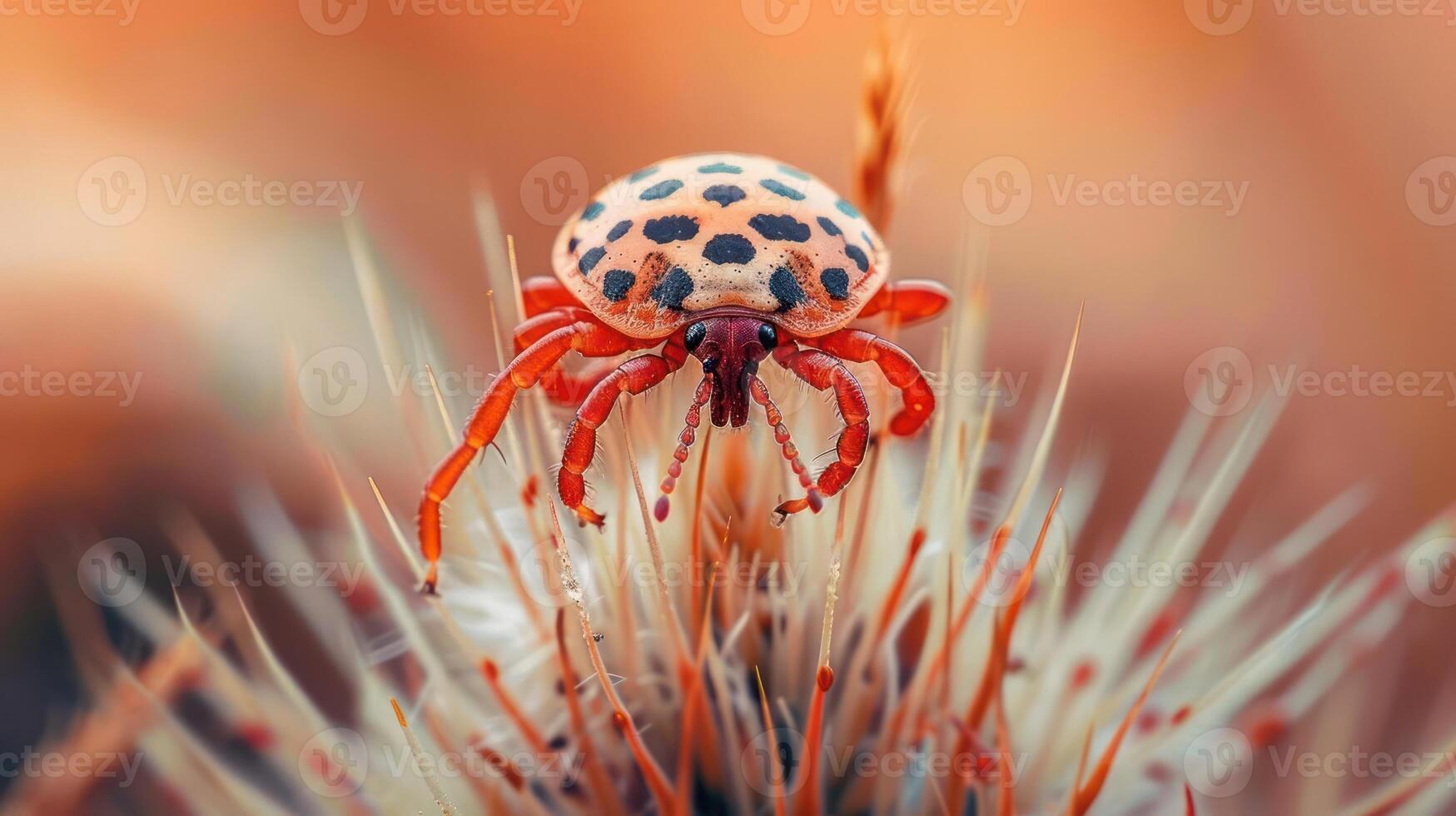 a close up of a spider on a plant photo