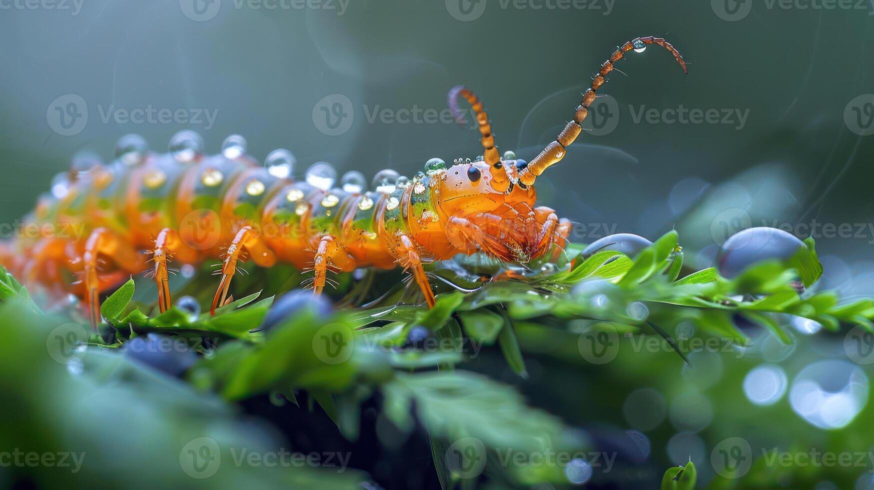 a close up of a caterpillar on a plant photo