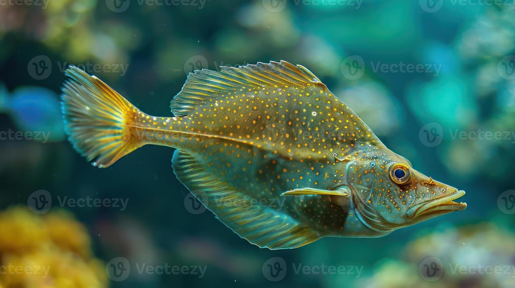 a close up of a fish in an aquarium photo