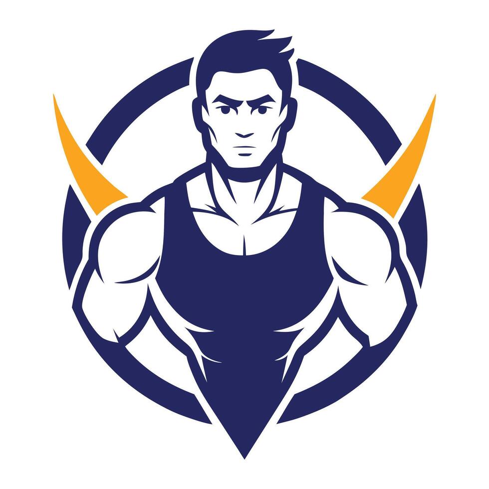 Illustration of a mens gym fitness center logo. vector