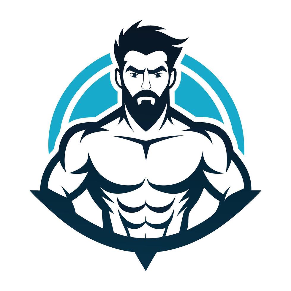 Gym fitness center logo for mens illustration. vector