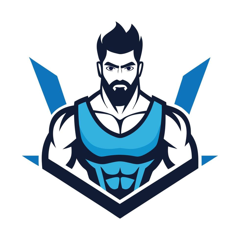 A logo icon for a mens fitness gym illustration. vector