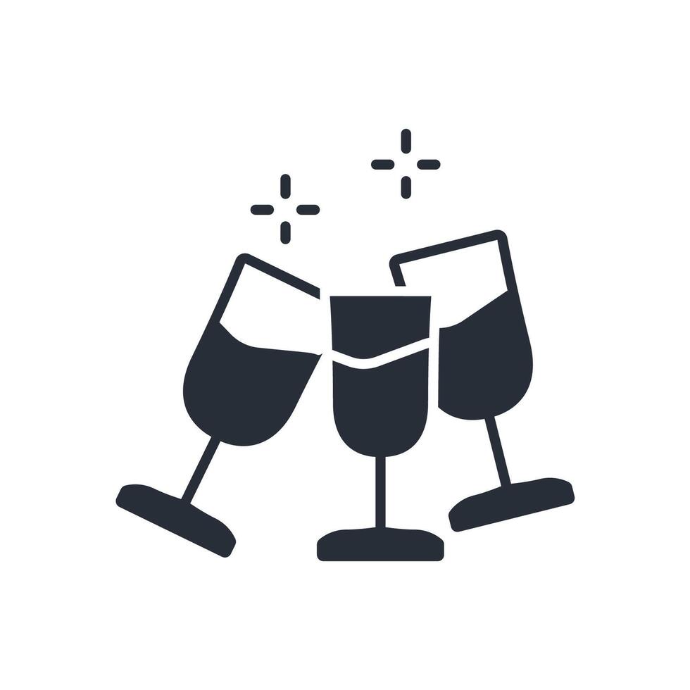 Cheers icon. .Editable stroke.linear style sign for use web design,logo.Symbol illustration. vector
