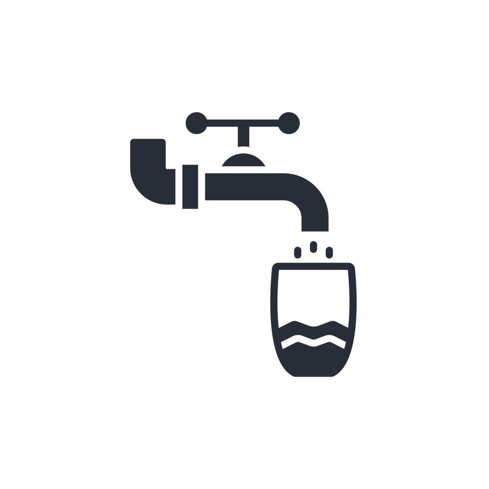 Water tap icon. .Editable stroke.linear style sign for use web design,logo.Symbol illustration. vector
