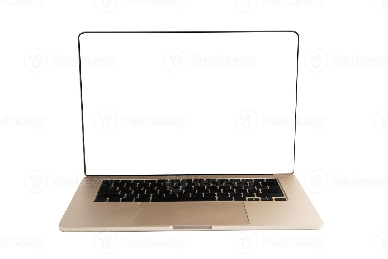 Laptop computer with blank screen isolated on white background with clipping path. photo
