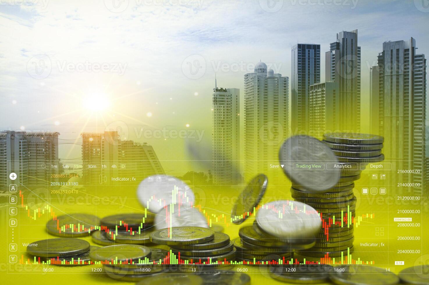 Falling Coins, Stock Trading Ideas, Stock Investment and Stock Analysis photo