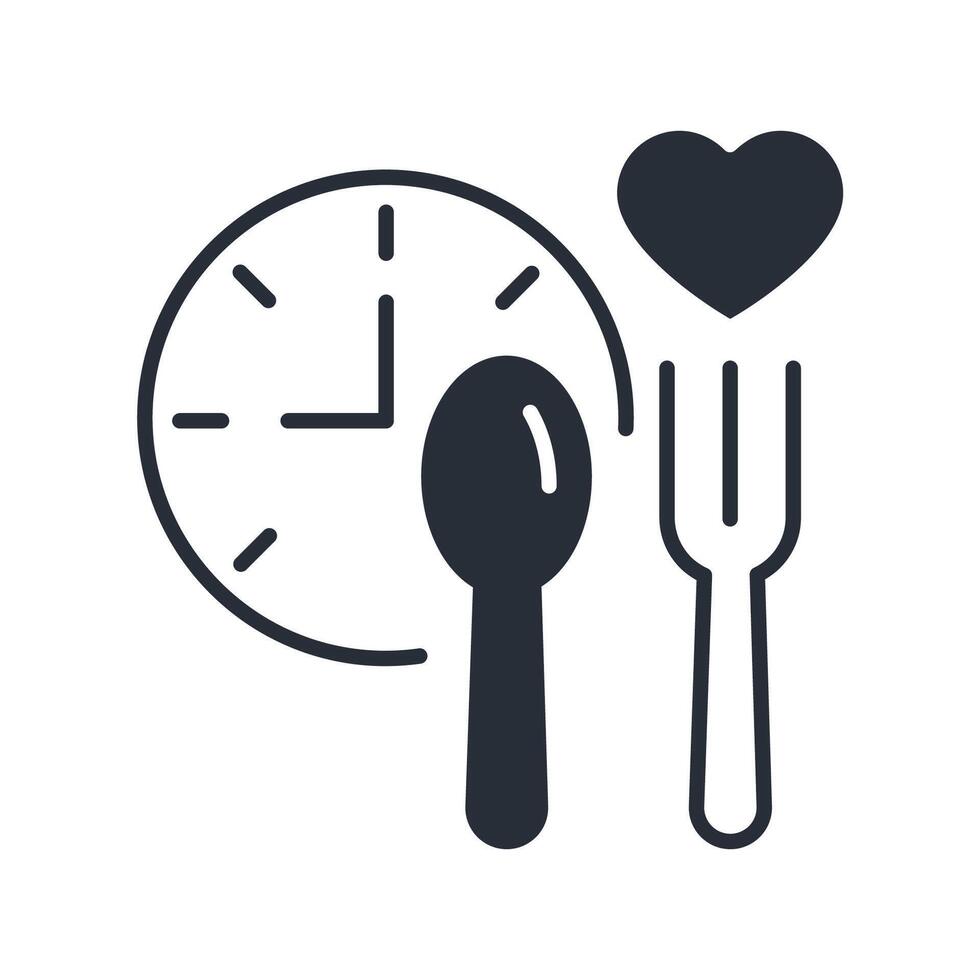 Intermittent fasting icon. .Editable stroke.linear style sign for use web design,logo.Symbol illustration. vector