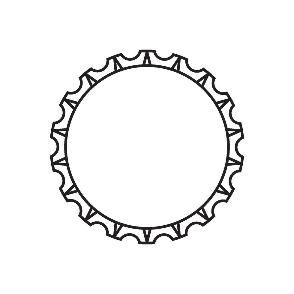 A black and white illustration of a round object vector