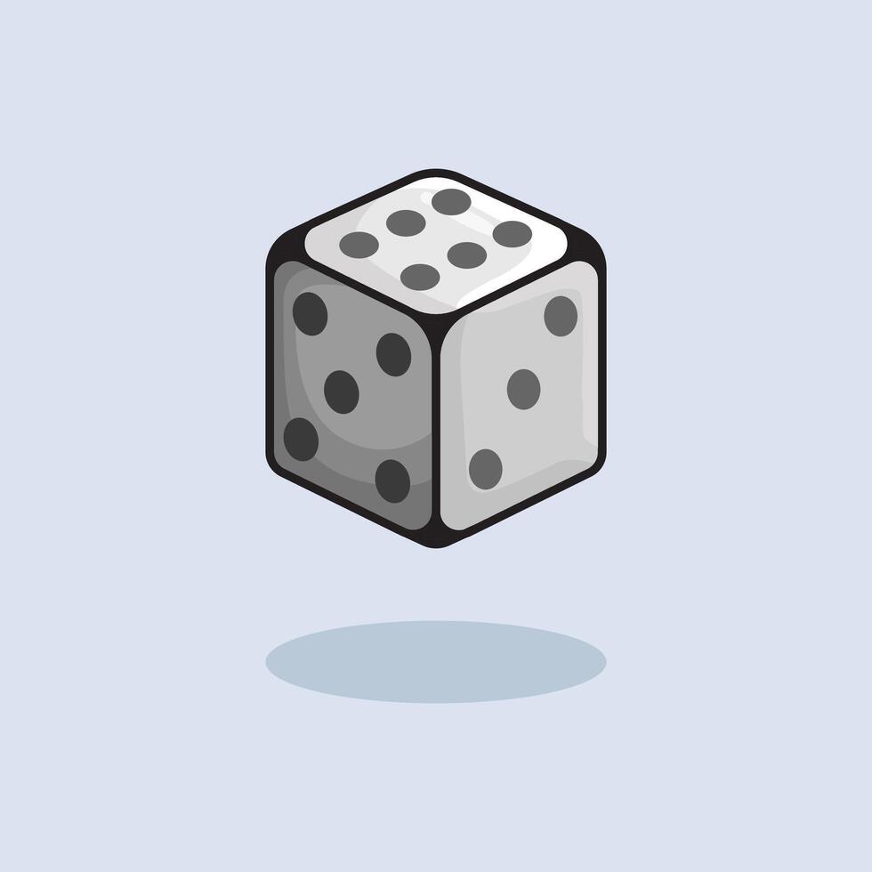 Dice Cube Cartoon design illustration and icon for website, digital and print vector