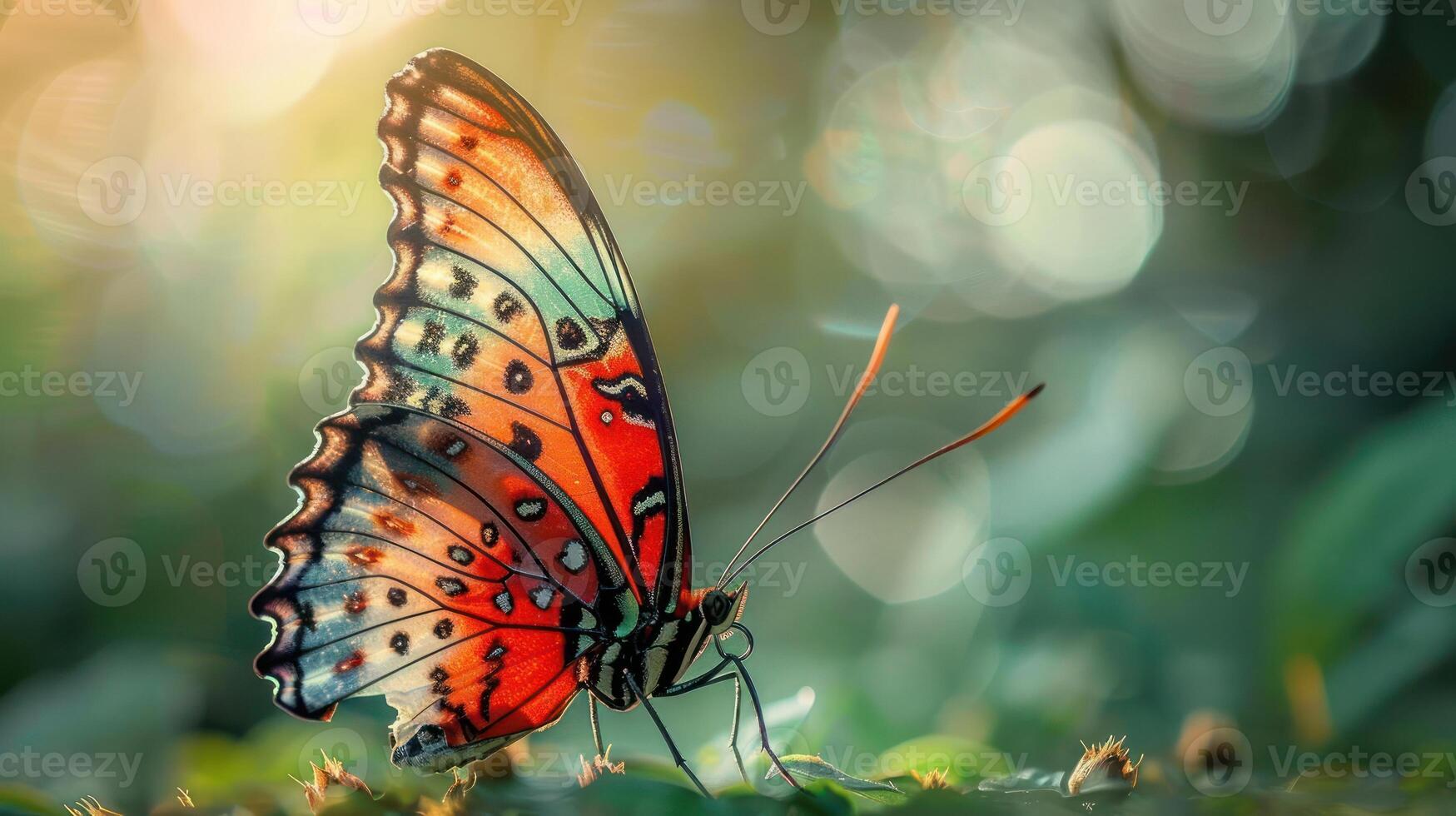 a close up of a butterfly on a leaf photo